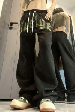 Y2K Aesthetic Coquette Style Cargo Skirt & Hoodie Set with Letter Embroidered Baggy Sweatpants