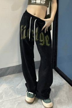 Y2K Aesthetic Coquette Style Cargo Skirt & Hoodie Set with Letter Embroidered Baggy Sweatpants