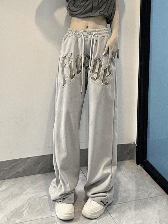 Y2K Aesthetic Coquette Style Cargo Skirt & Hoodie Set with Letter Embroidered Baggy Sweatpants