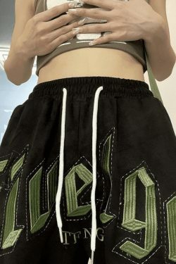 Y2K Aesthetic Coquette Style Cargo Skirt & Hoodie Set with Letter Embroidered Baggy Sweatpants
