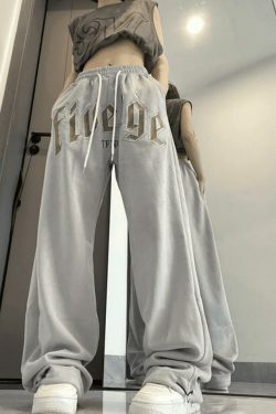 Y2K Aesthetic Coquette Style Cargo Skirt & Hoodie Set with Letter Embroidered Baggy Sweatpants