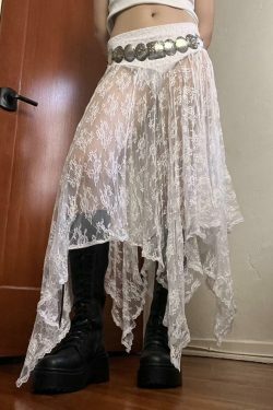 Y2K Aesthetic Coquette Style Cargo Skirt - Grunge Fashion Asymmetrical Short Skirt