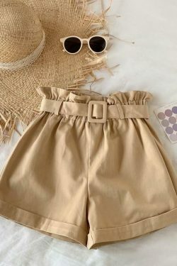 Y2K Aesthetic Coquette Style Cargo Skirt - Grunge Fashion Women's Elegant Cotton Shorts