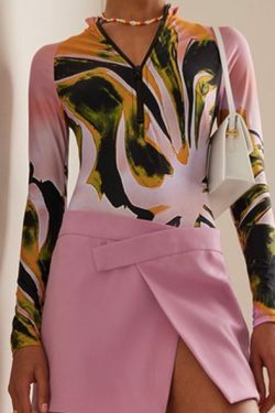 Y2K Aesthetic Coquette Style Cargo Skirt - Grunge Goth Fashion Printed Spandex Bodysuit