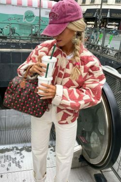 Y2K Aesthetic Coquette Style Cargo Skirt - Trendy Printed Cotton Short Jacket