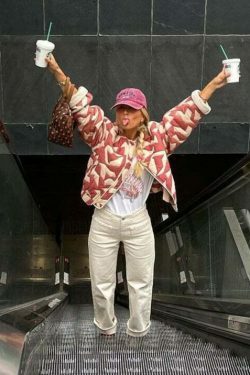 Y2K Aesthetic Coquette Style Cargo Skirt - Trendy Printed Cotton Short Jacket