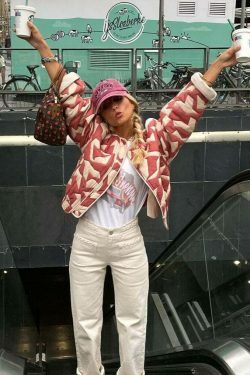 Y2K Aesthetic Coquette Style Cargo Skirt - Trendy Printed Cotton Short Jacket