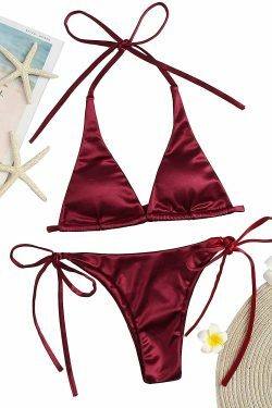 Y2K Aesthetic Coquette Style Cargo Skirt and Cute Tops Beach Suit Swimsuit