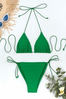 Y2K Aesthetic Coquette Style Cargo Skirt Bikini Set