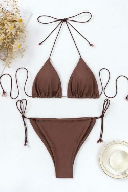 Y2K Aesthetic Coquette Style Cargo Skirt Bikini Set