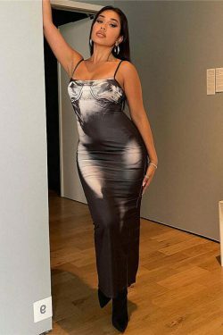 Y2K Aesthetic Coquette Style Cargo Skirt Dress with Back Slit - Women's Fashion