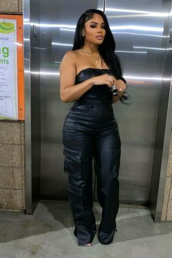 Y2K Aesthetic Coquette Style Cargo Skirt Jumpsuit with PU Leather Pocket