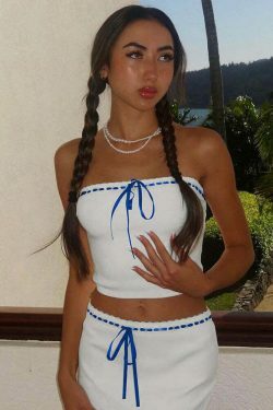 Y2K Aesthetic Coquette Style Cargo Skirt Set - Grunge Fashion Two-Piece Outfit