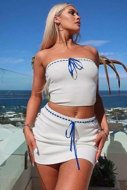 Y2K Aesthetic Coquette Style Cargo Skirt Set - Grunge Fashion Two-Piece Outfit