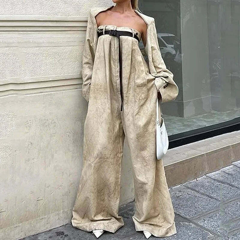 Y2K Aesthetic Coquette Style Cargo Skirt Set with Wide-Leg Jumpsuit Y2K Aesthetic Coquette Style Cargo Skirt Set with Wide-Leg Jumpsuit