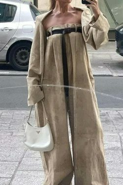 Y2K Aesthetic Coquette Style Cargo Skirt Set with Wide-Leg Jumpsuit