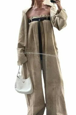 Y2K Aesthetic Coquette Style Cargo Skirt Set with Wide-Leg Jumpsuit