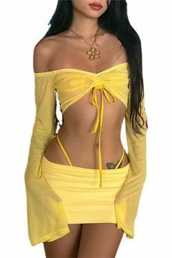 Y2K Aesthetic Coquette Style Cargo Skirt Suit for Women - Slim Fit One-Line Collar