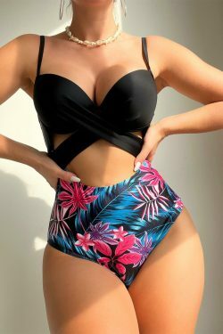 Y2K Aesthetic Coquette Style Cargo Skirt Swimsuit - Grunge Goth Fashion for Women