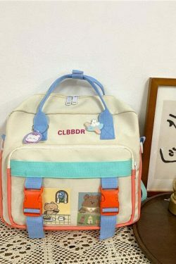 Y2K Aesthetic Coquette Style Cute Bear Backpack with Multi Pockets