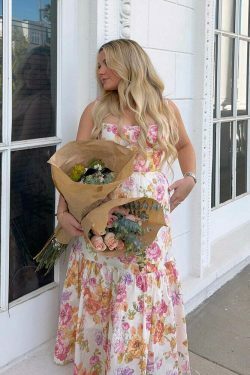 Y2K Aesthetic Coquette Style Floral Midi Dress for Women - Vintage Inspired Fashion