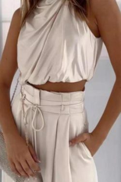 Y2K Aesthetic Coquette Style: Grunge Crop Top & Wide Leg Pants Suit