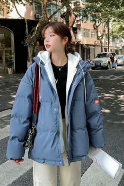 Y2K Aesthetic Coquette Style Grunge Fashion Puffer Jacket