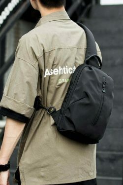 Y2K Aesthetic Coquette Style Grunge Hoodie Cargo Skirt Pastel Goth Fashion Water Resistant Sling Bag