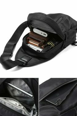 Y2K Aesthetic Coquette Style Grunge Hoodie Cargo Skirt Pastel Goth Fashion Water Resistant Sling Bag