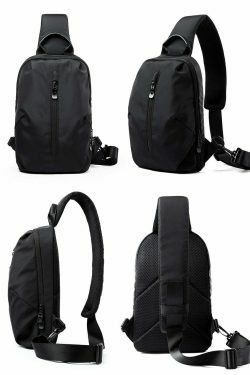 Y2K Aesthetic Coquette Style Grunge Hoodie Cargo Skirt Pastel Goth Fashion Water Resistant Sling Bag