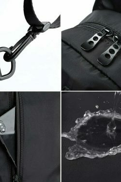 Y2K Aesthetic Coquette Style Grunge Hoodie Cargo Skirt Pastel Goth Fashion Water Resistant Sling Bag