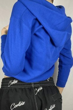 Y2K Aesthetic Coquette Style Grunge Hoodie with Zipper