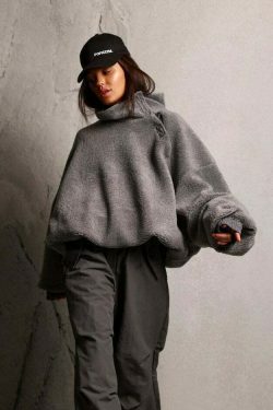 Y2K Aesthetic Coquette Style Half-Zip Hoodie for Women - Grunge, Pastel Goth, and Preppy Fashion