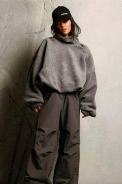 Y2K Aesthetic Coquette Style Half-Zip Hoodie for Women - Grunge, Pastel Goth, and Preppy Fashion