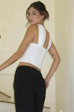 Y2K Aesthetic Coquette Style Halter Top - Grunge Fashion with a Touch of Pastel Goth