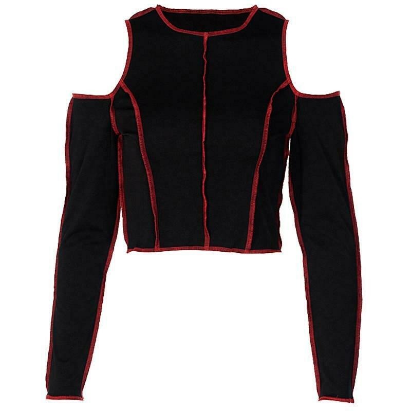 Y2K Aesthetic Coquette Style Long Sleeve Top in Pastel Goth Grunge Fashion Y2K Aesthetic Coquette Style Long Sleeve Top in Pastel Goth Grunge Fashion