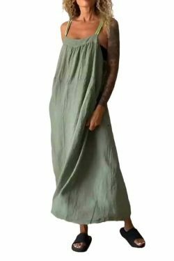 Y2K Aesthetic Coquette Style Maxi Dress in Casual Cotton and Linen