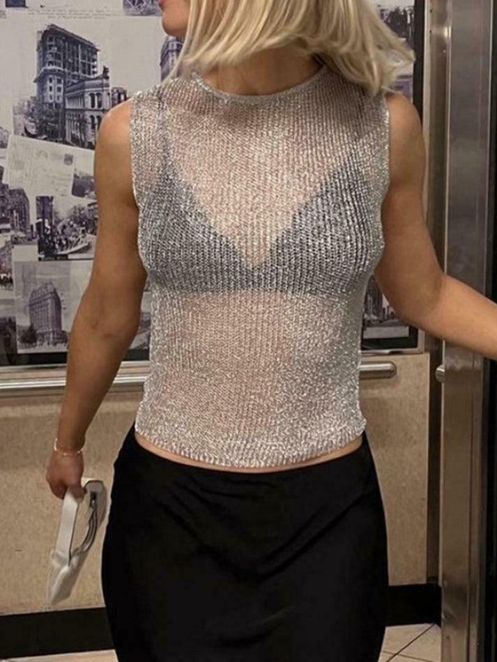 Y2K Aesthetic Coquette Style Metallic Tank Top - Grunge Fashion with Pastel Goth Vibe Y2K Aesthetic Coquette Style Metallic Tank Top - Grunge Fashion with Pastel Goth Vibe