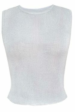 Y2K Aesthetic Coquette Style Metallic Tank Top - Grunge Fashion with Pastel Goth Vibe