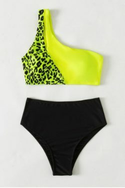 Y2K Aesthetic Coquette Style Multicolor Leopard Bikini with Sexy Contrast - Women's Fashion