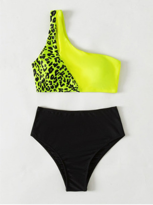 Y2K Aesthetic Coquette Style Multicolor Leopard Bikini with Sexy Contrast - Women's Fashion