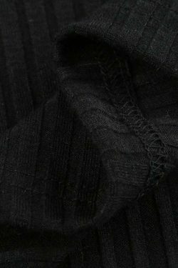 Y2K Aesthetic Coquette Style Rib Turtleneck Knit Top for Women - Grunge & Pastel Goth Fashion