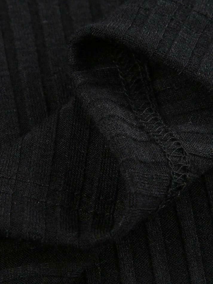 Y2K Aesthetic Coquette Style Rib Turtleneck Knit Top for Women - Grunge & Pastel Goth Fashion Y2K Aesthetic Coquette Style Rib Turtleneck Knit Top for Women - Grunge & Pastel Goth Fashion