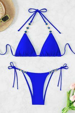 Y2K Aesthetic Coquette Style Sexy Halter Beach Bikini