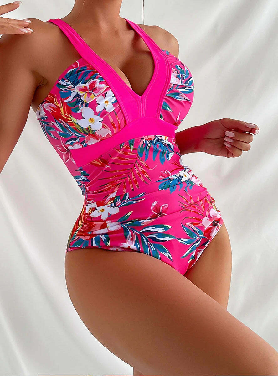 Y2K Aesthetic Coquette Style Sexy Print Swimsuit - Retro Chic Beachwear for Women