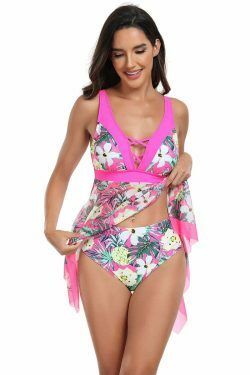 Y2K Aesthetic Coquette Style Sexy Printed Two Piece Bikini