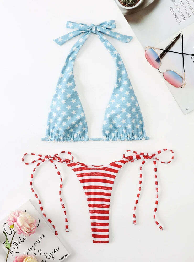 Y2K Aesthetic Coquette Style: Sexy Swimsuit Little Star Bikini Y2K Aesthetic Coquette Style: Sexy Swimsuit Little Star Bikini