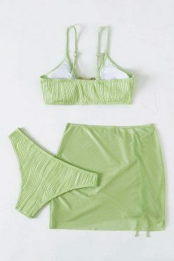 Y2K Aesthetic Coquette Style Three-Piece Suit Swimsuit Bikini