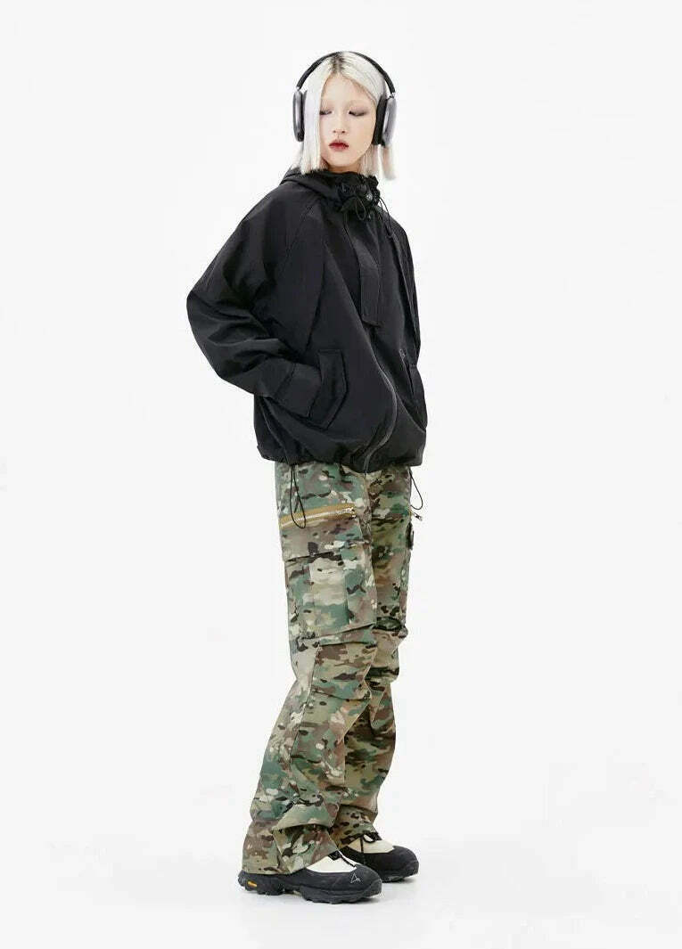 Y2K Aesthetic Coquette Style Windbreaker Jacket - Grunge, Pastel Goth, Old