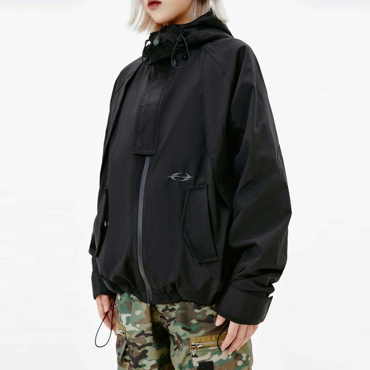 Y2K Aesthetic Coquette Style Windbreaker Jacket - Grunge, Pastel Goth, Old